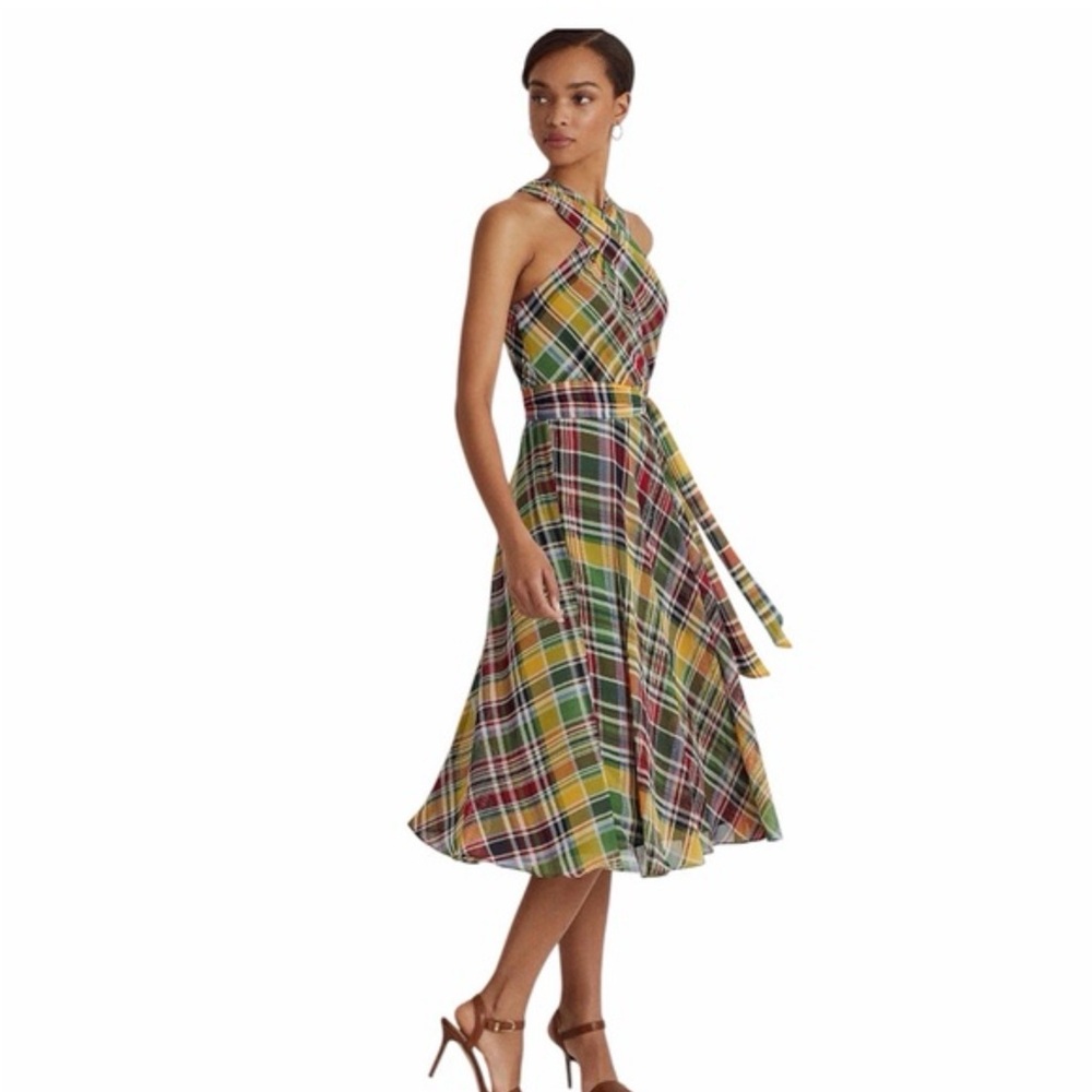Ralph Lauren Multicolor Plaid Halter Dress - Picture 2 of 4